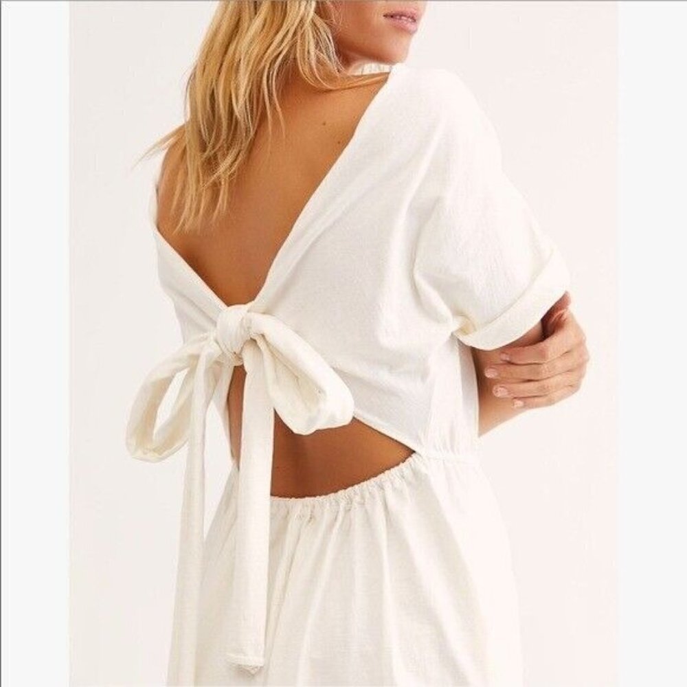 Free People FP Beach White Sorrento Midi Dress Size Small NEW - Picture 3 of 8